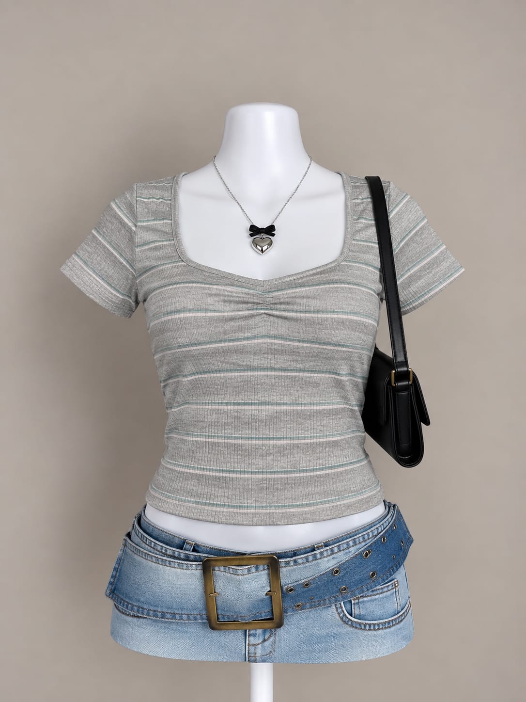 Grey Striped Top