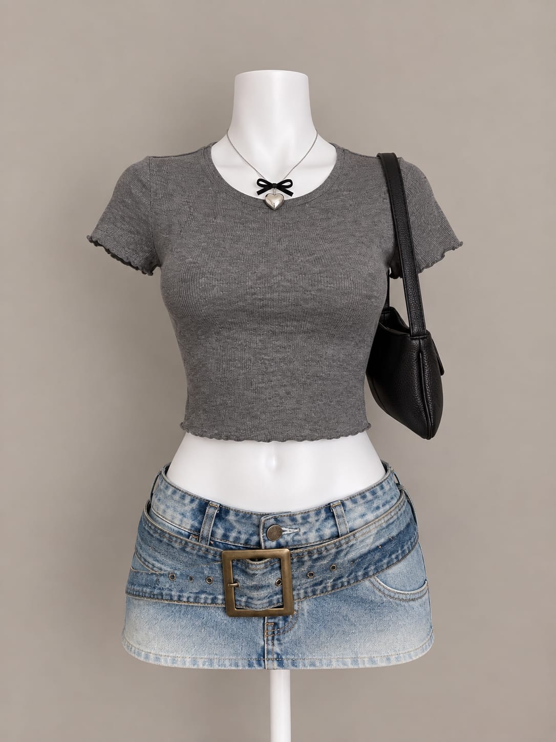 Gray Crop Top
