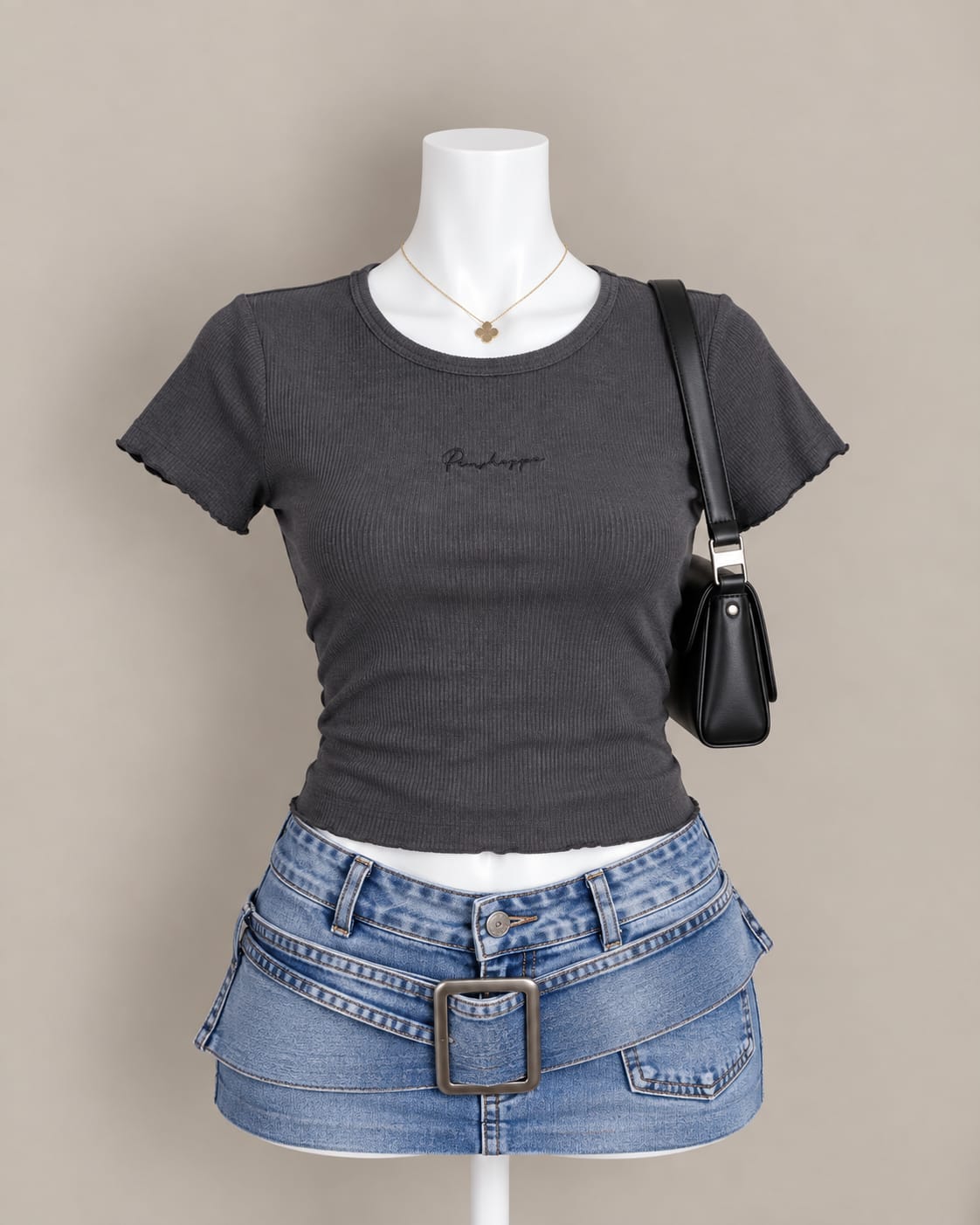 Charcoal Crop Top