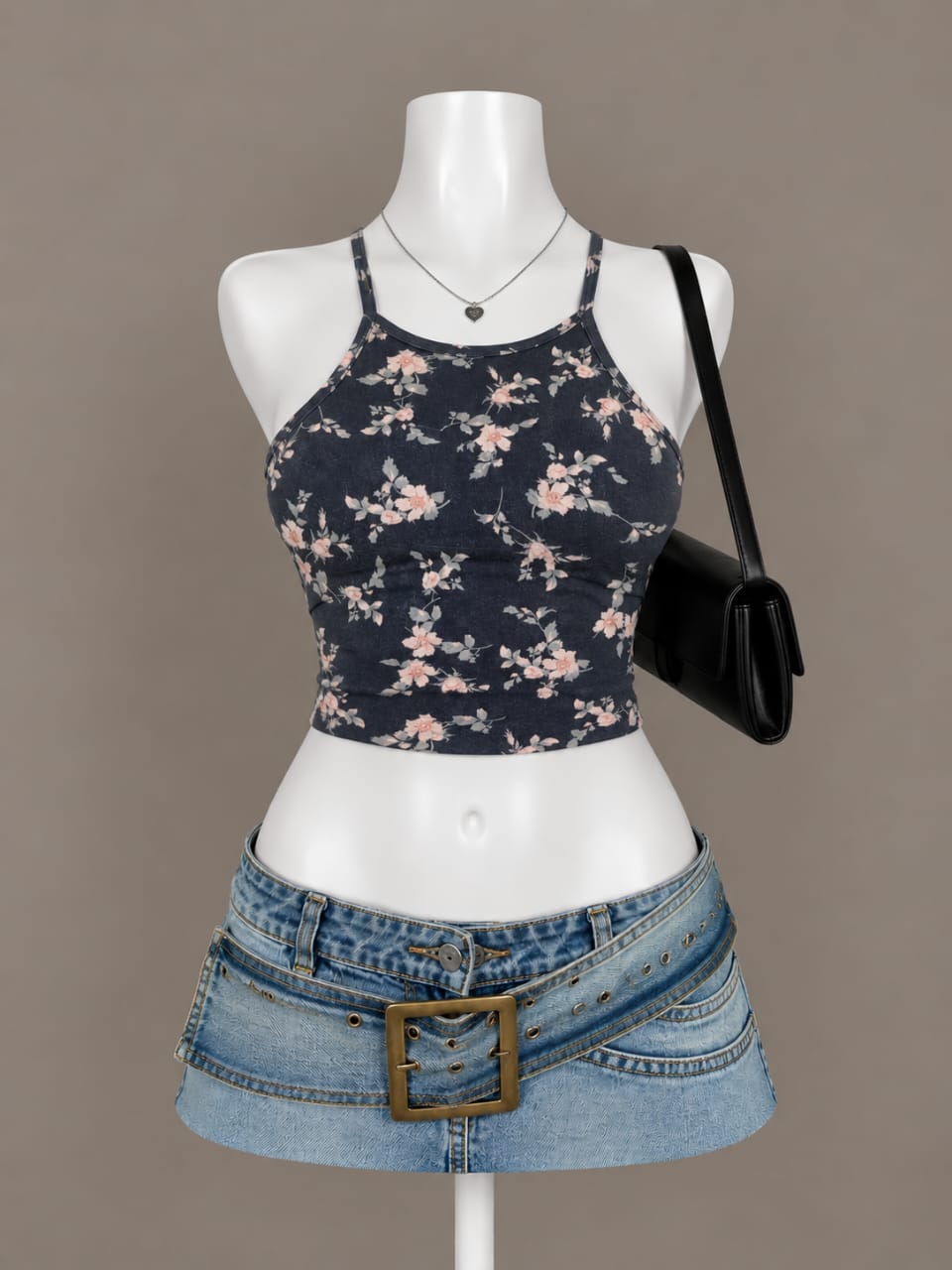 Navy Blue Crop Top