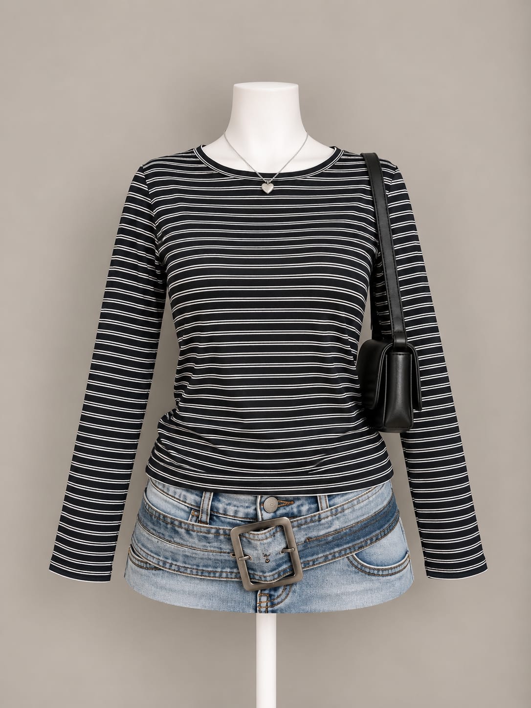 Black and White Striped Top