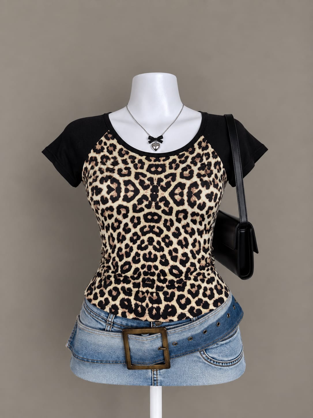 Beige Leopard Print Top