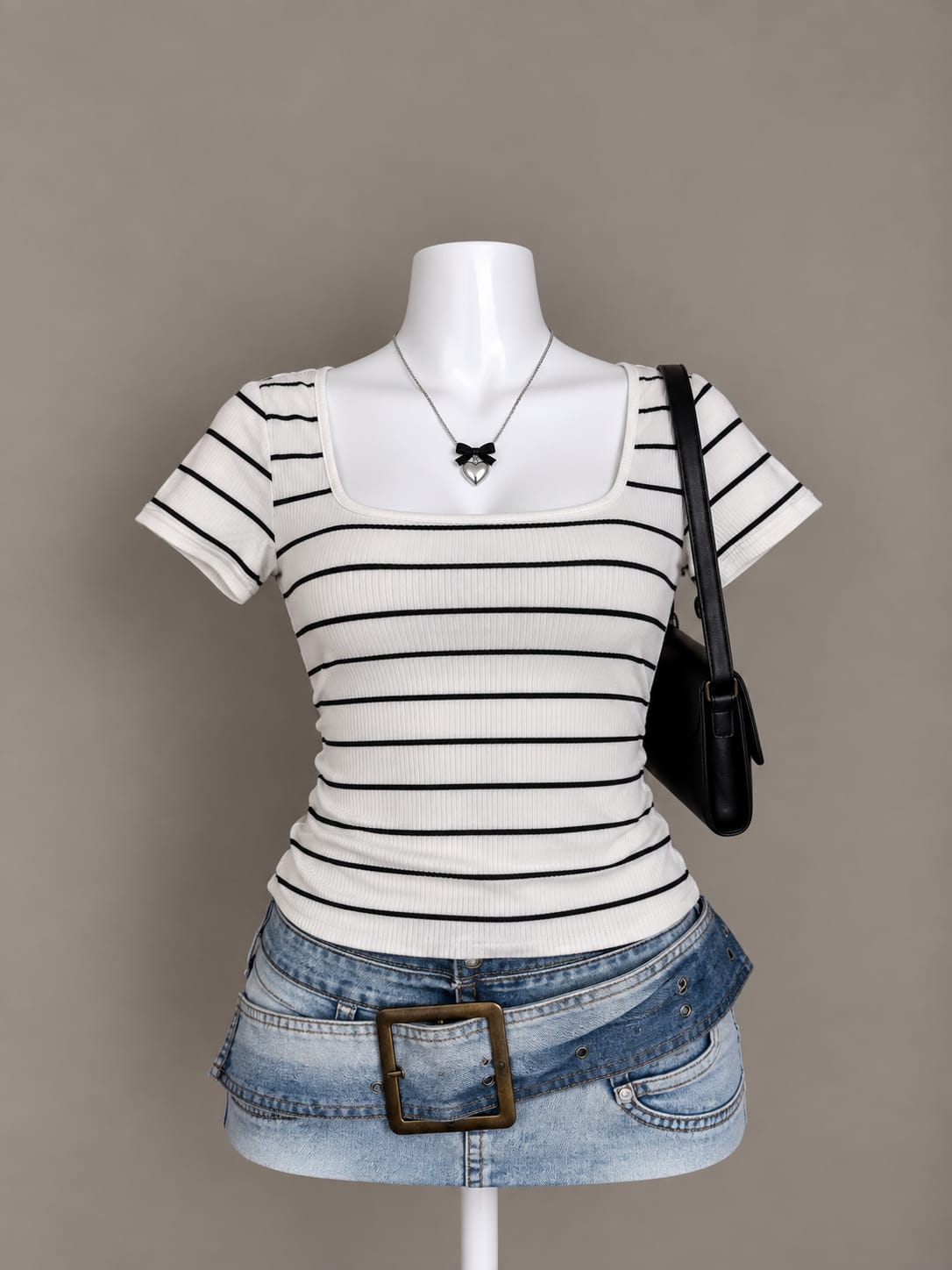 White Striped Top