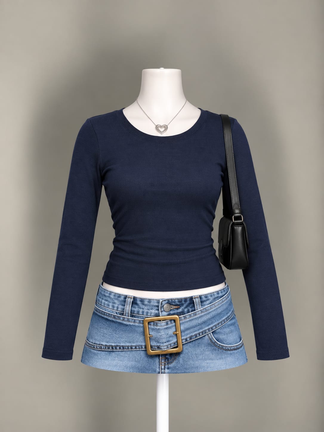 Navy Blue Crop Top