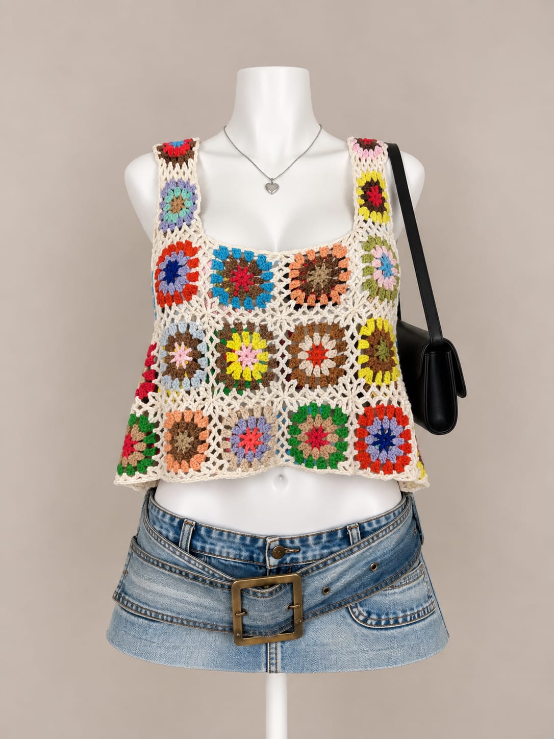 Multicolor Crochet Crop Top