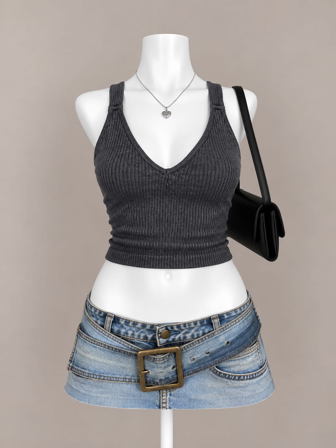 Charcoal Grey Crop Top