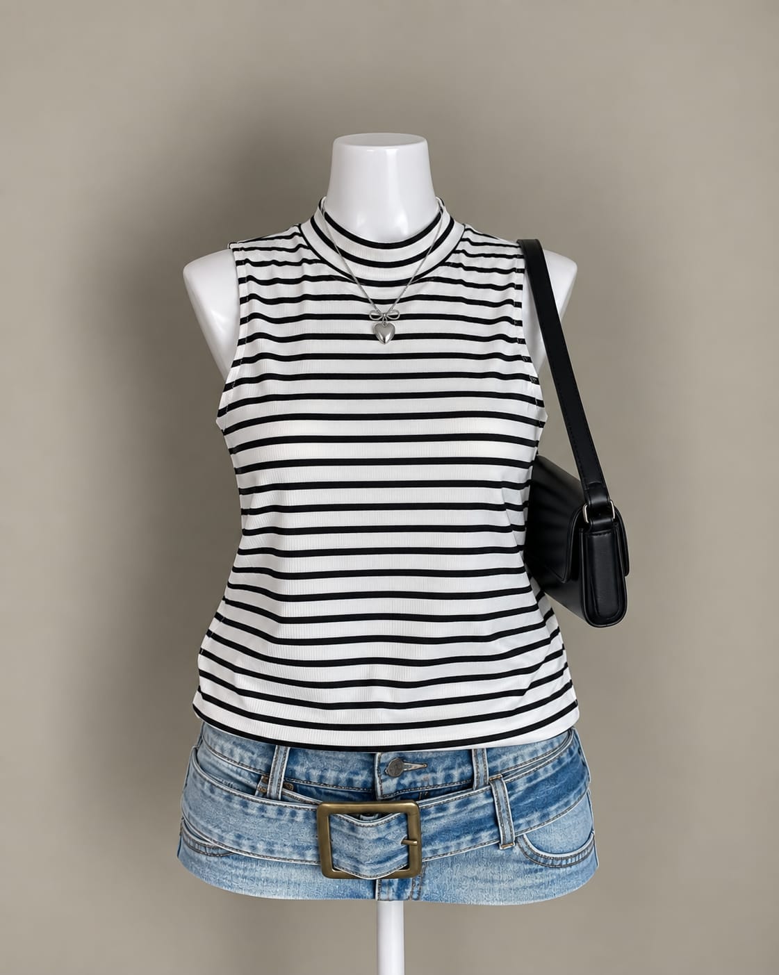White Striped Tank Top