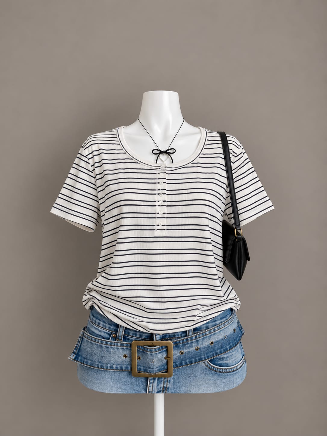 White Striped Top