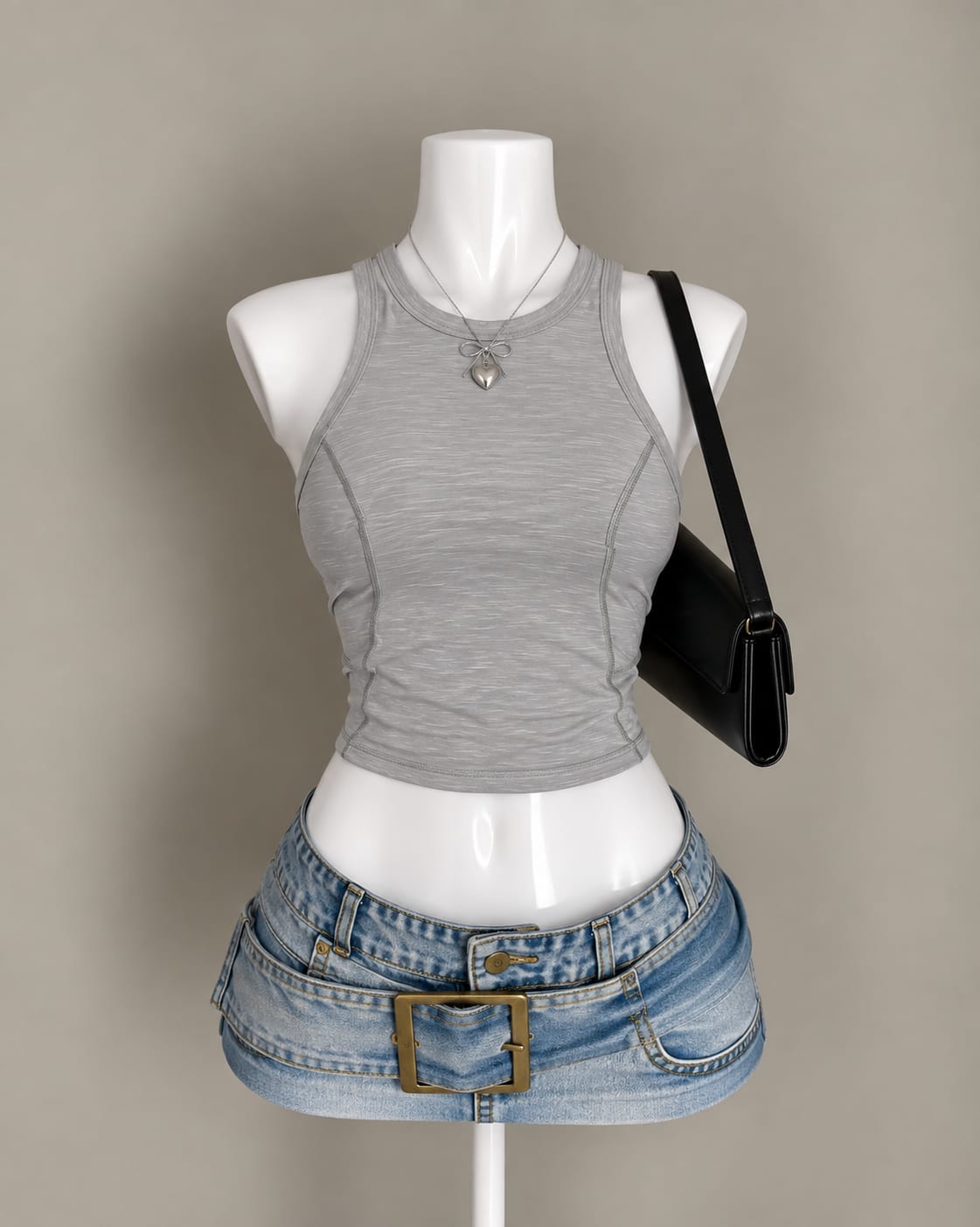 Grey Crop Top