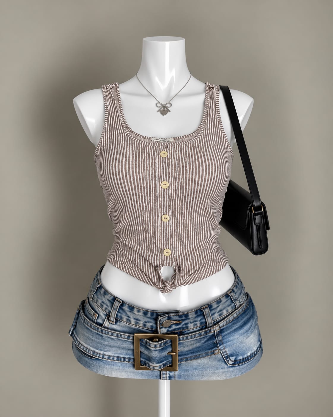 Brown Striped Tank Top