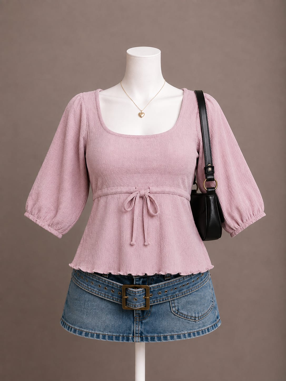 Dusty Pink Peplum Top