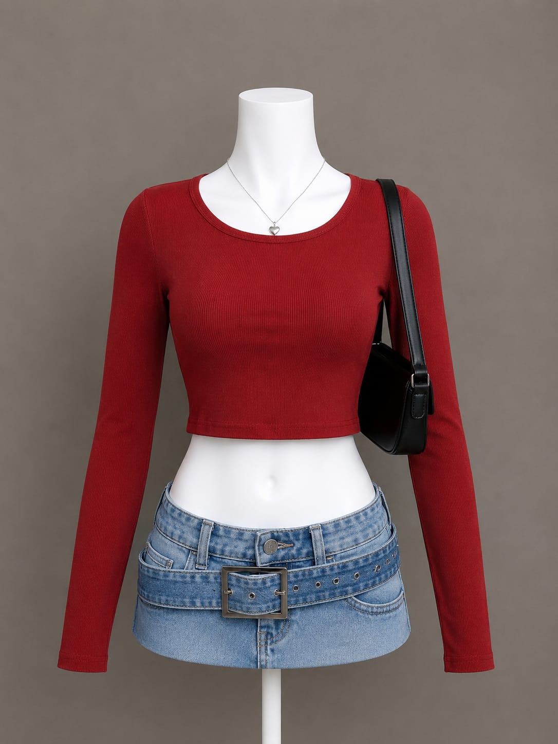 Burgundy Crop Top