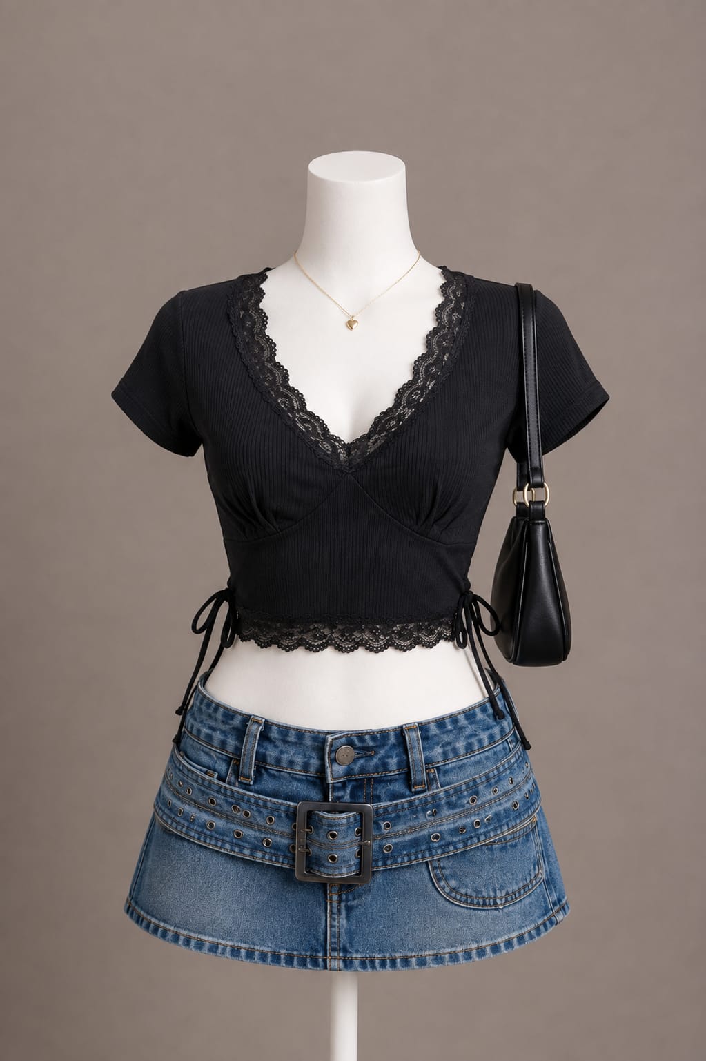 Black Lace Crop Top