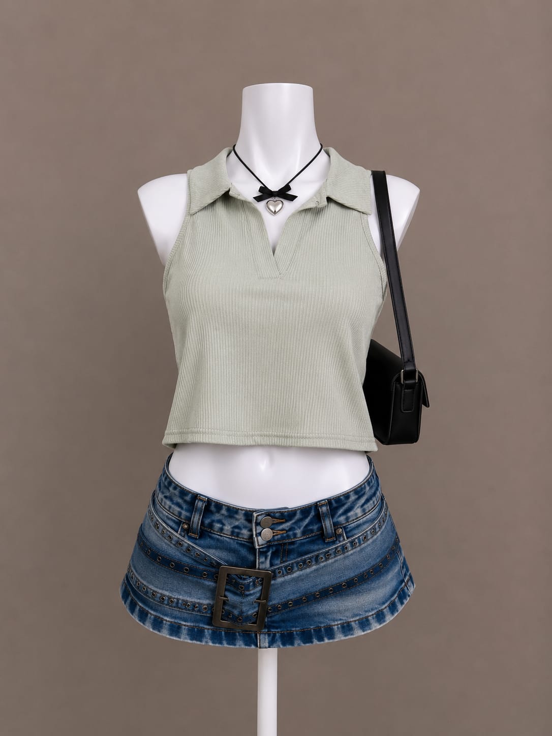 Sage Green Crop Top