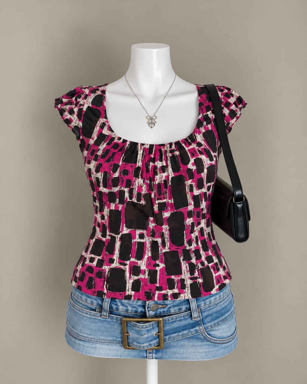 Pink and Black Top