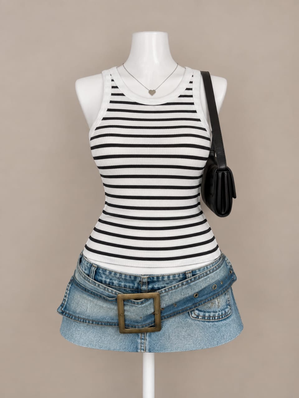 White Striped Tank Top