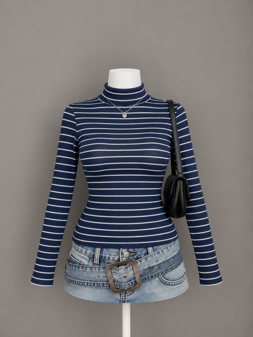 Navy Striped Top