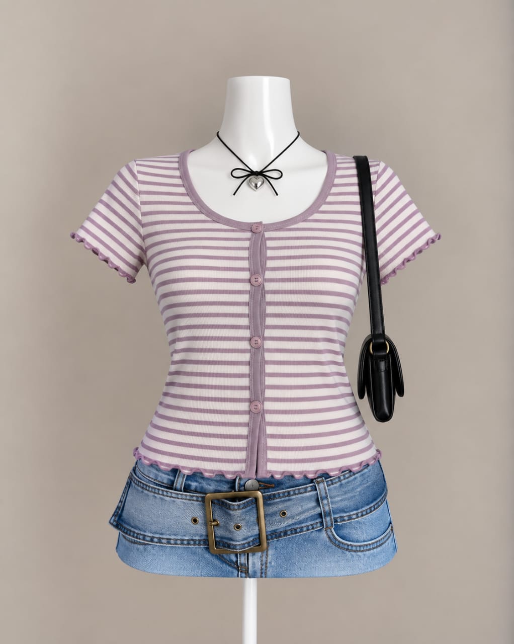 Lavender Striped Top
