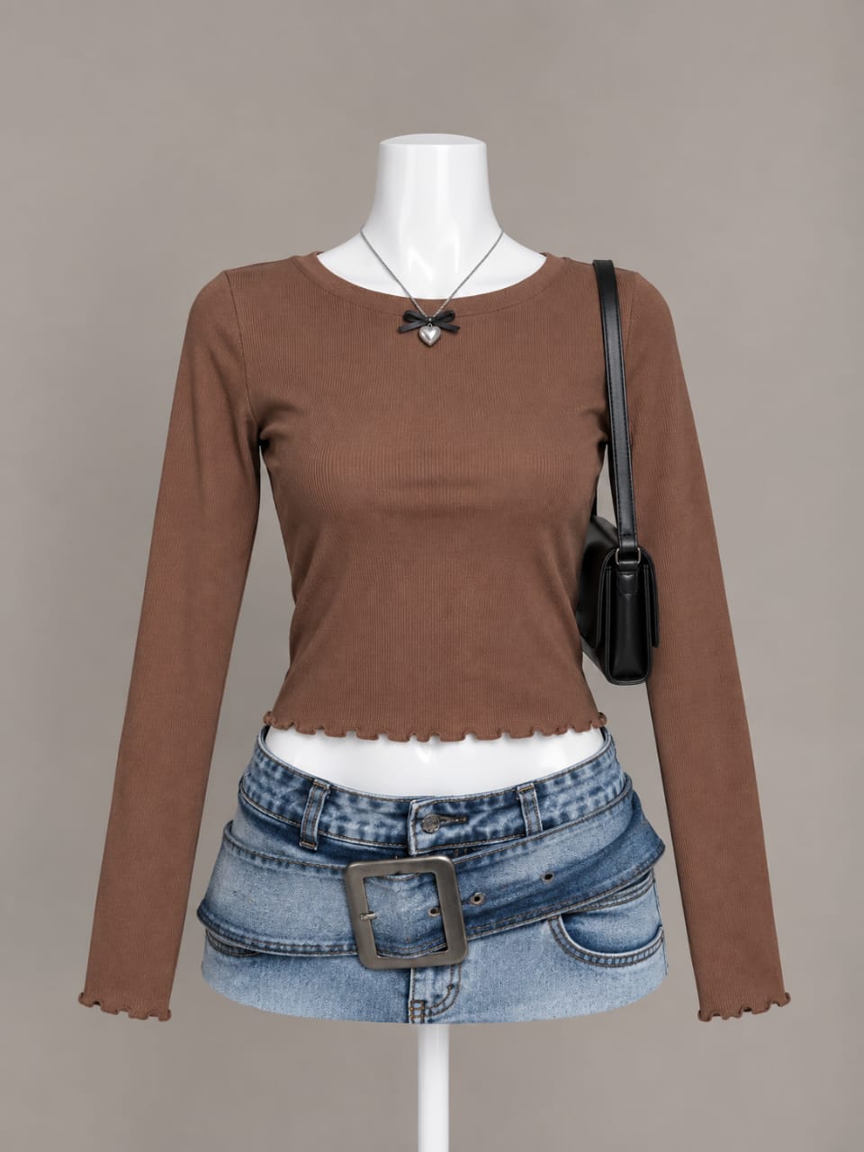 Brown Crop Top