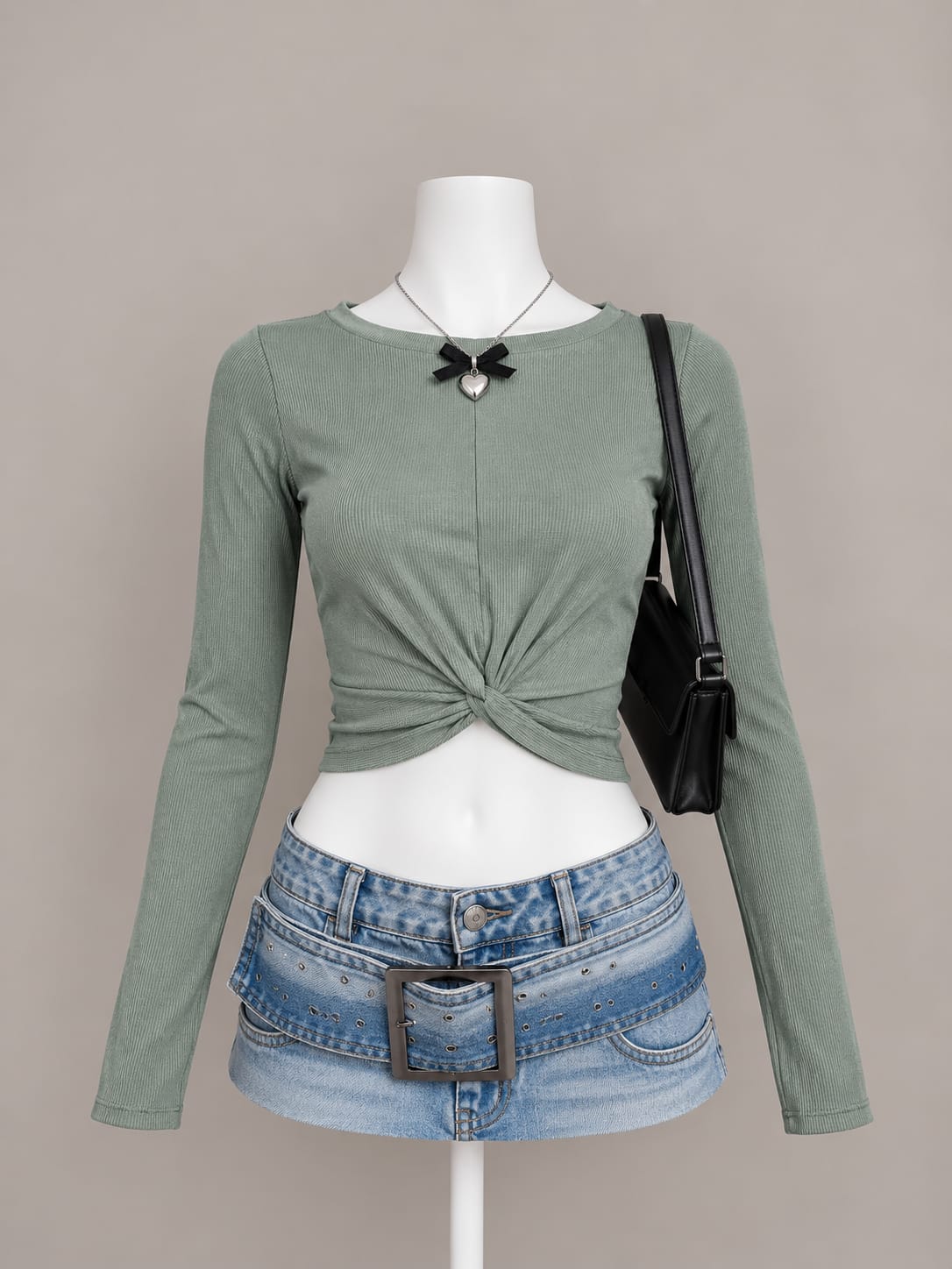 Sage Green Crop Top