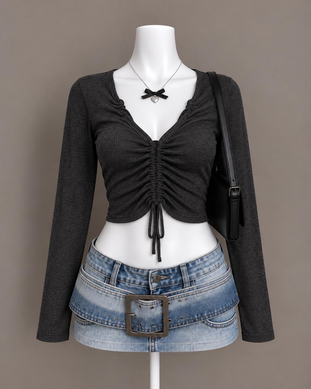 Charcoal Crop Top