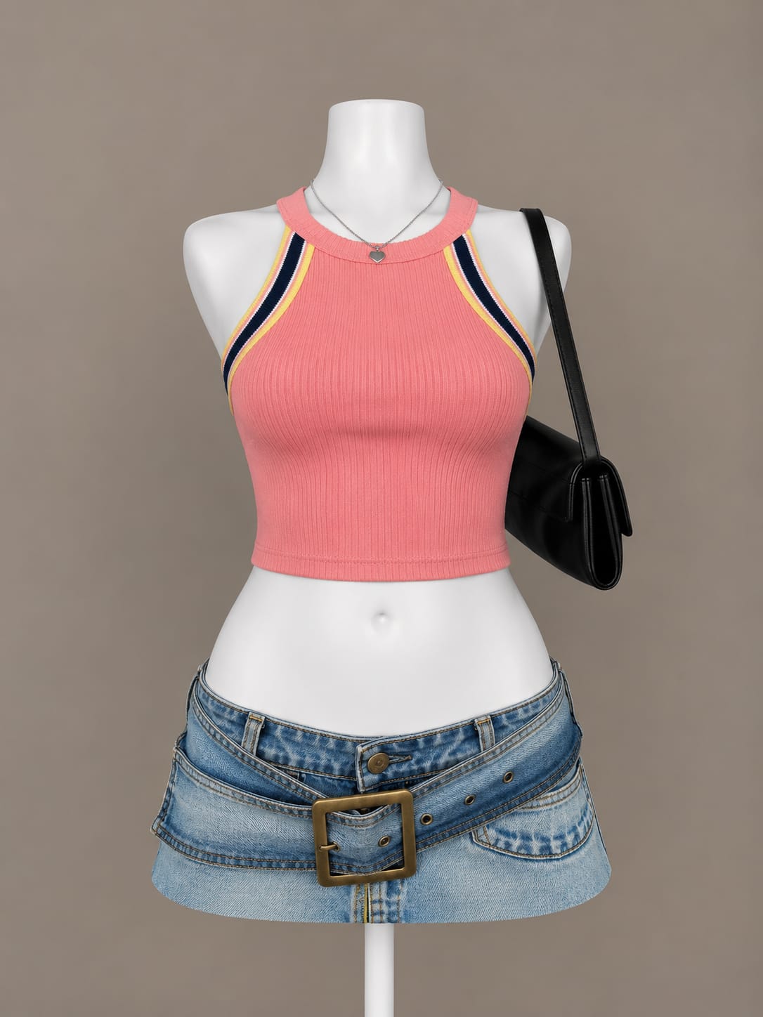 Coral Pink Crop Top