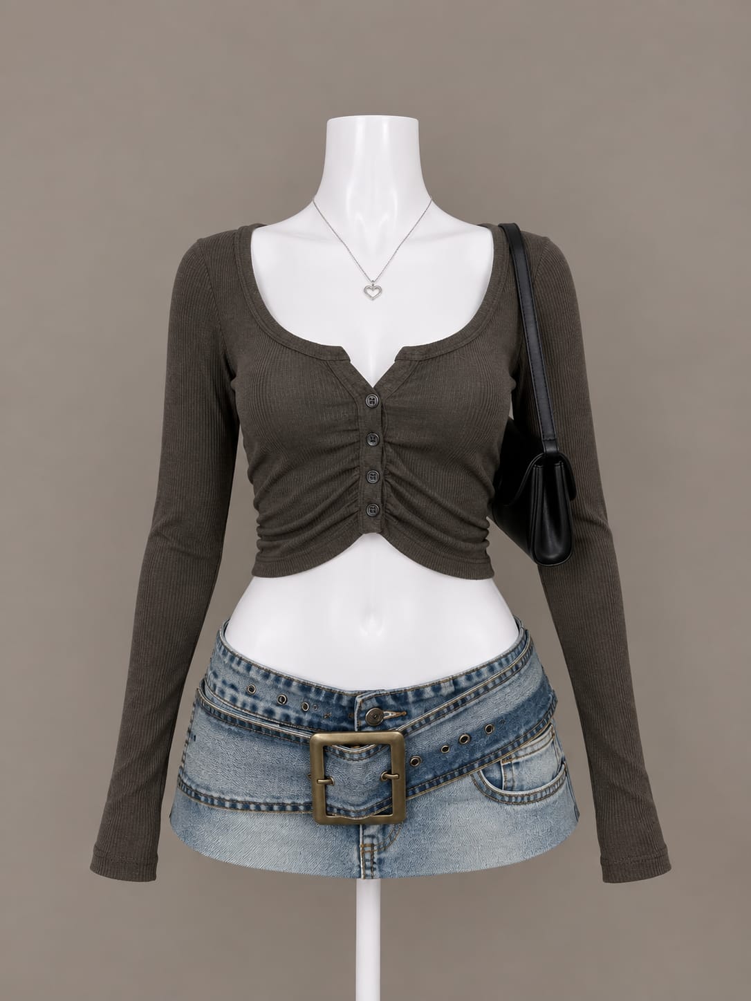 Olive Green Crop Top