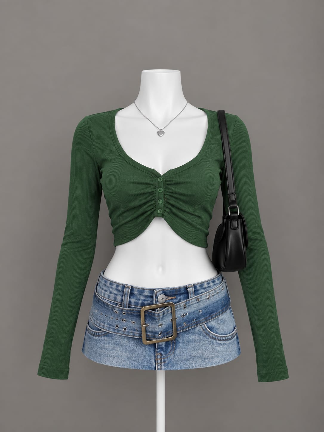 Green Crop Top