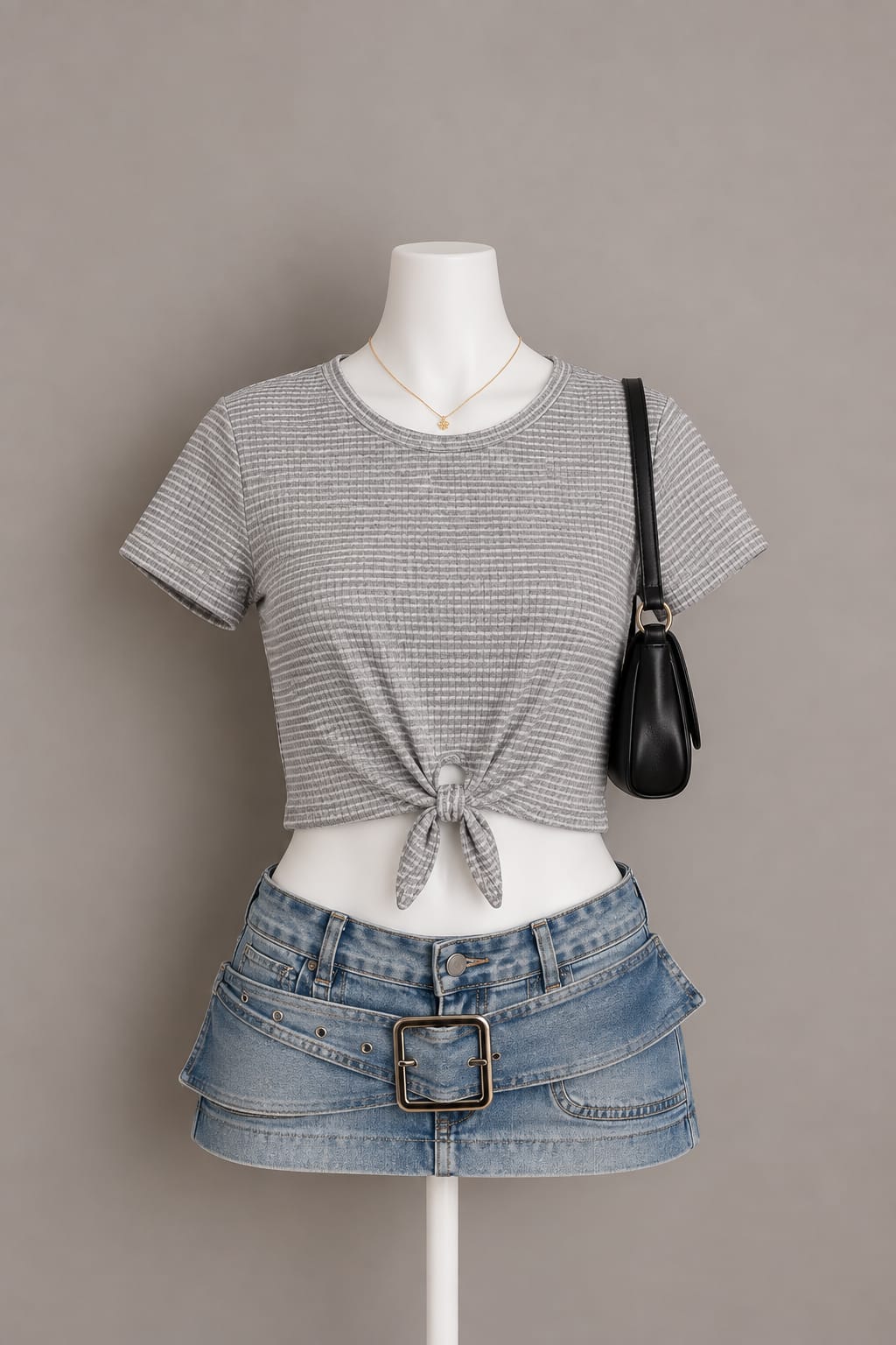 Grey Crop Top