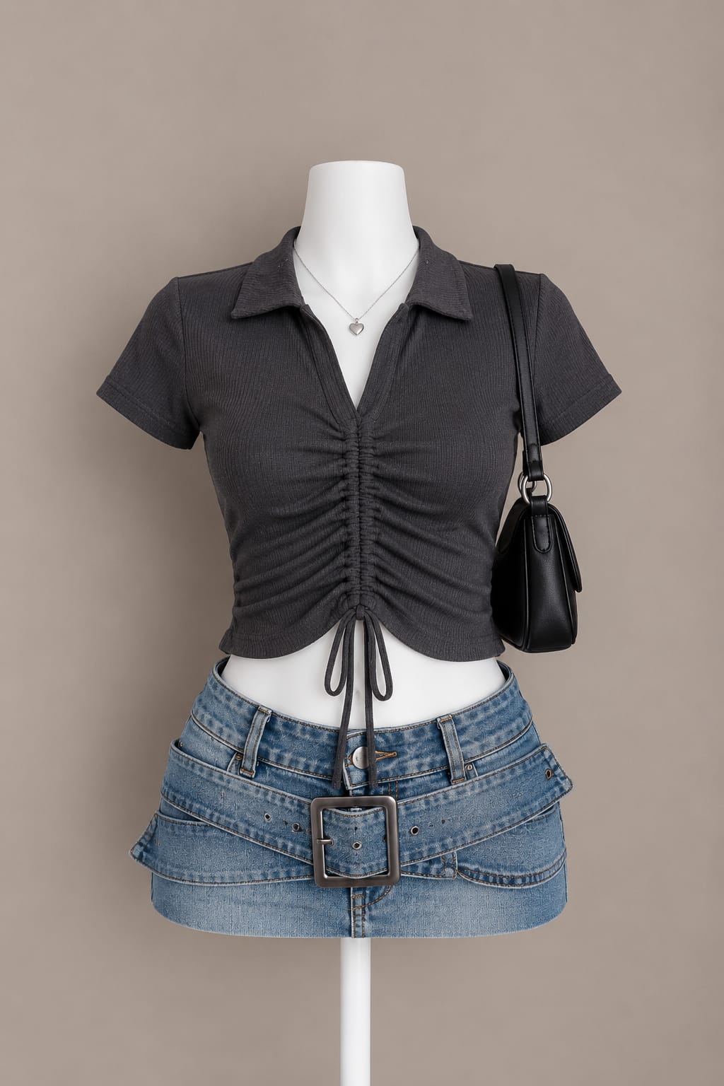 Charcoal Grey Crop Top