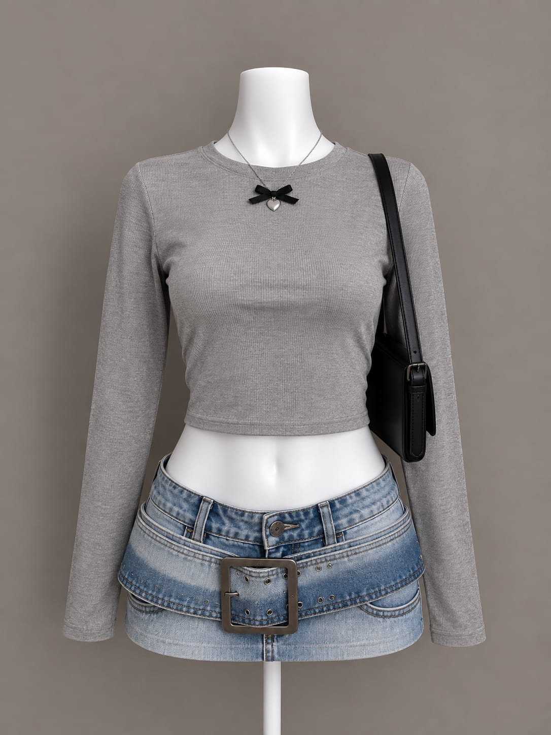 Grey Crop Top