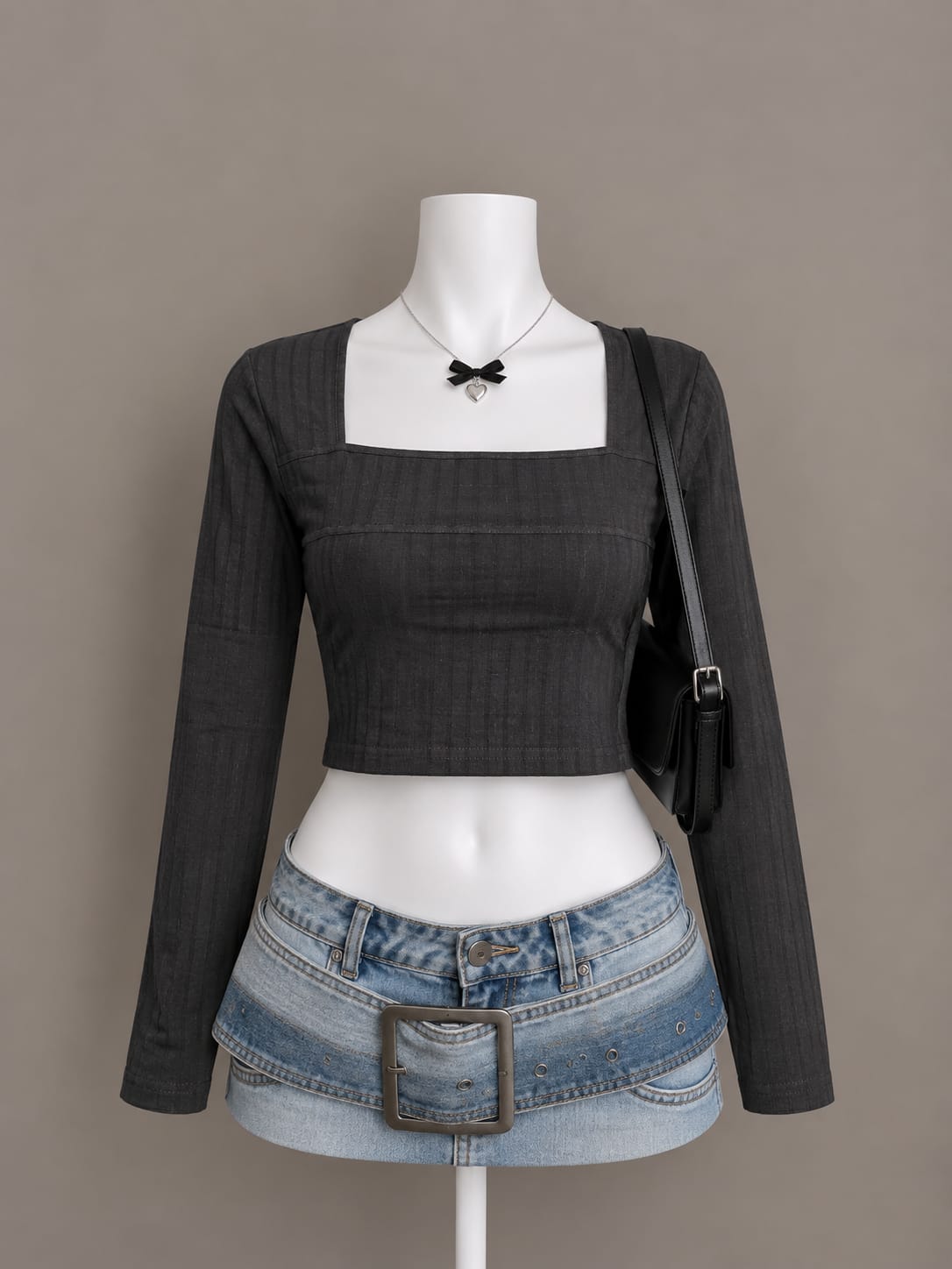 Charcoal Grey Crop Top