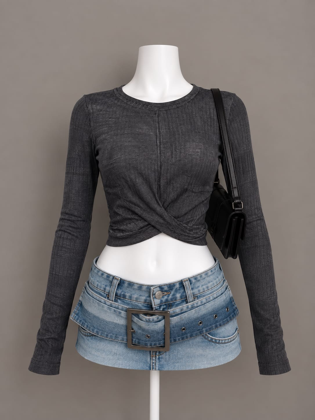Charcoal Grey Crop Top