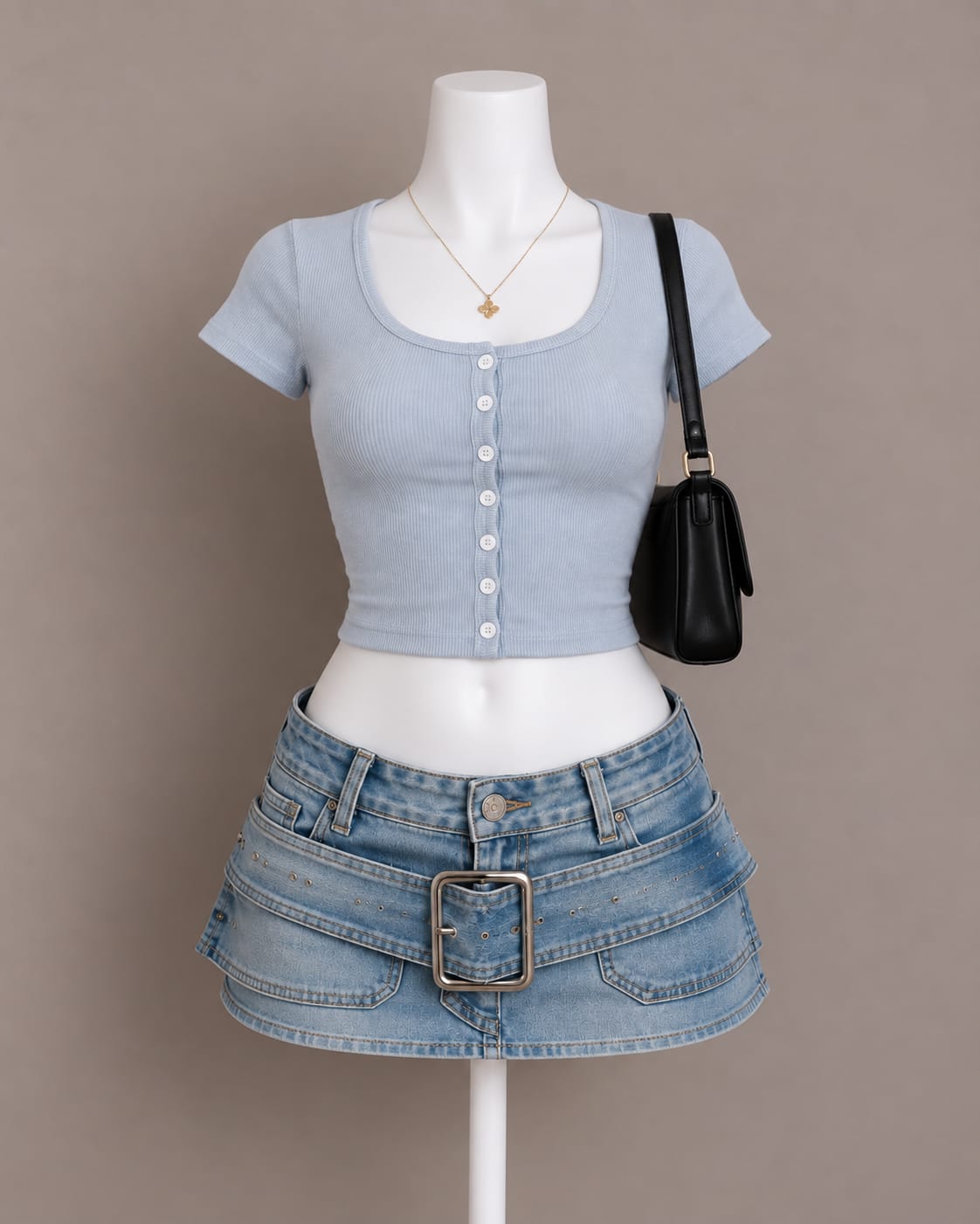 Light Blue Crop Top