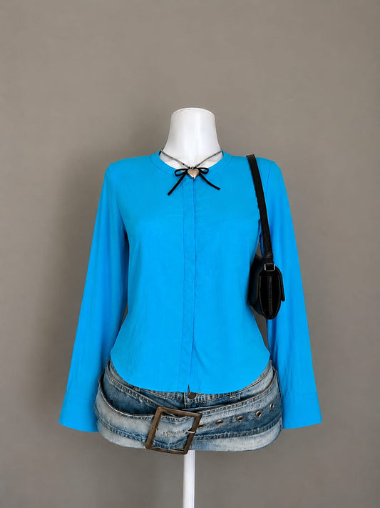 Electric Blue Minimal Shirt