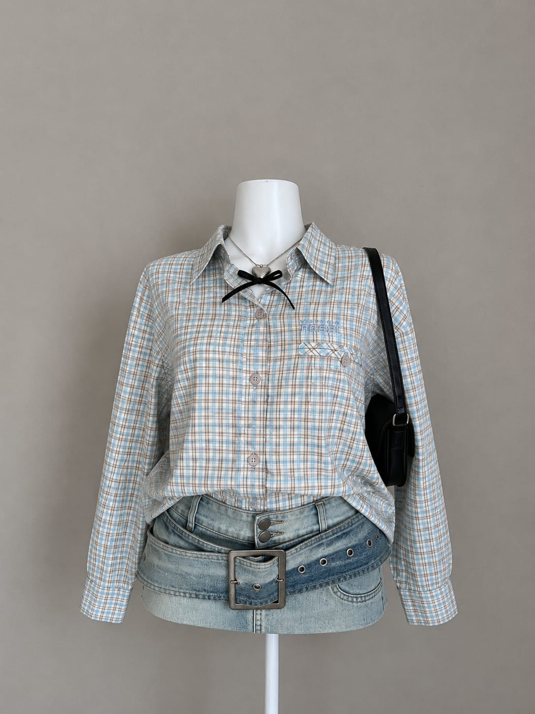 Blue Plaid Coquette Shirt