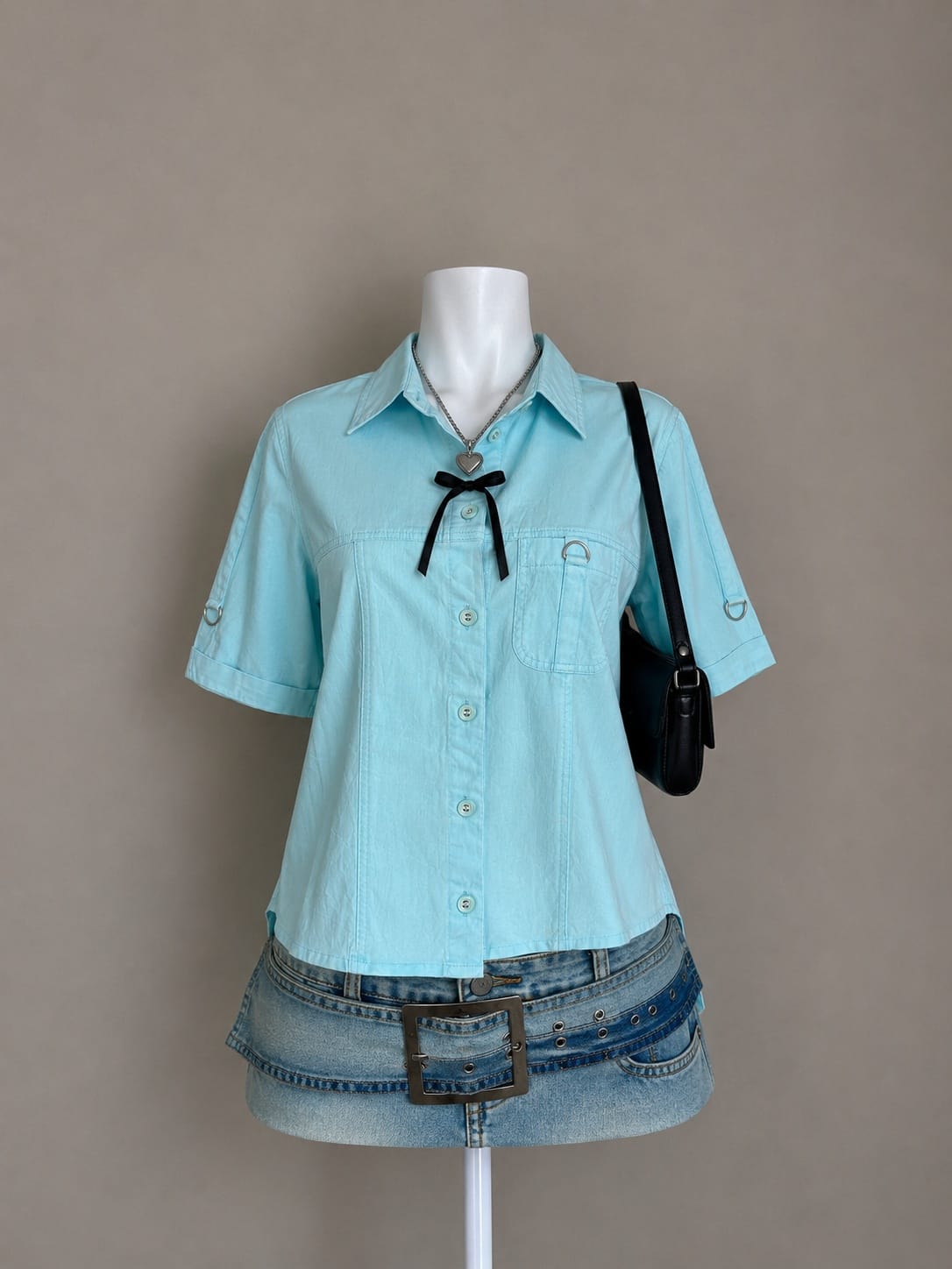 Women’s Sky Blue Utility Button-Down Shirt