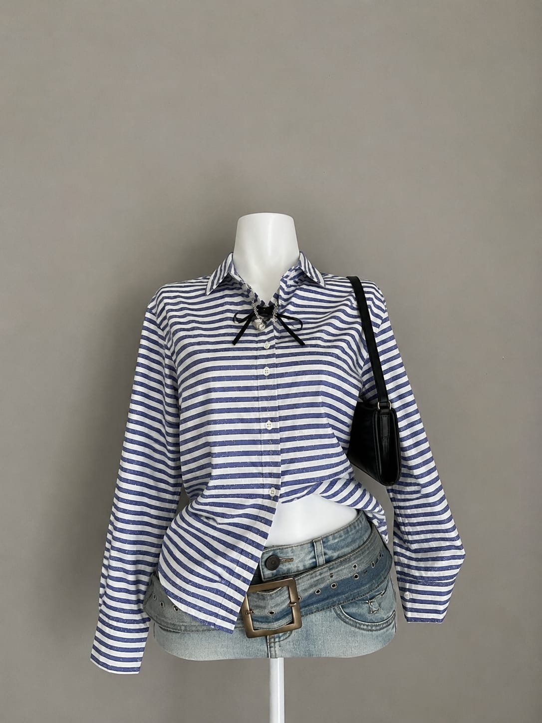 Women’s Classic Blue & White Striped Button-Down Shirt