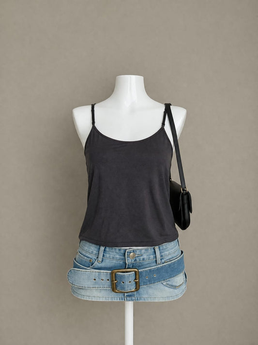 Black Adjustable Strap Camisole