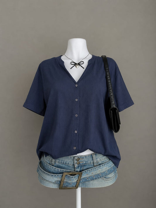 Peach Soft Button Shirt