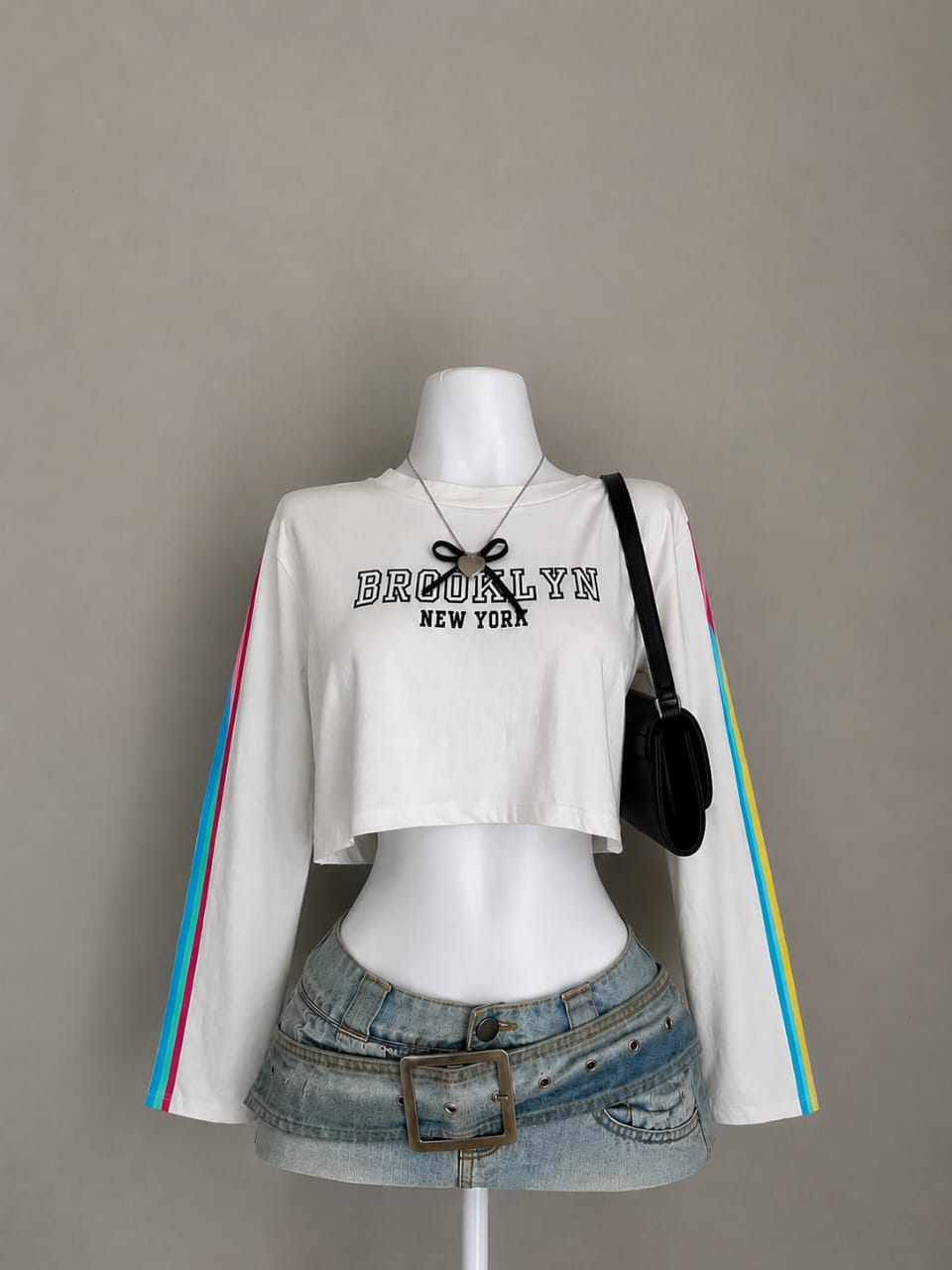 Printed Scarf Collar Shirt