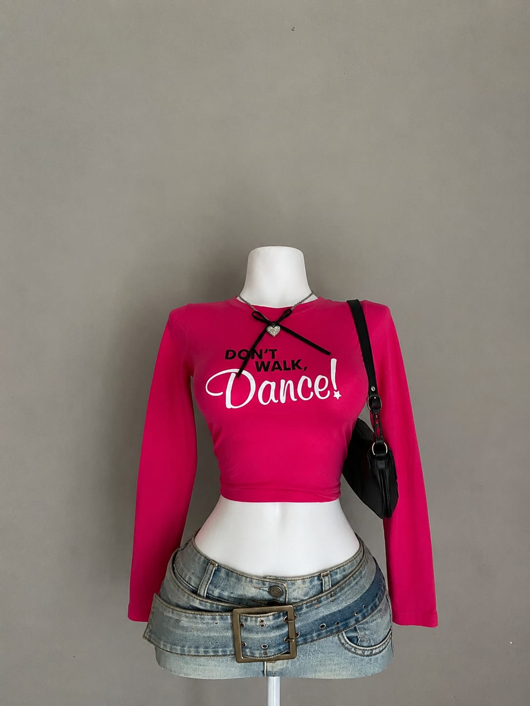 Charcoal Cropped Casual Shirt
