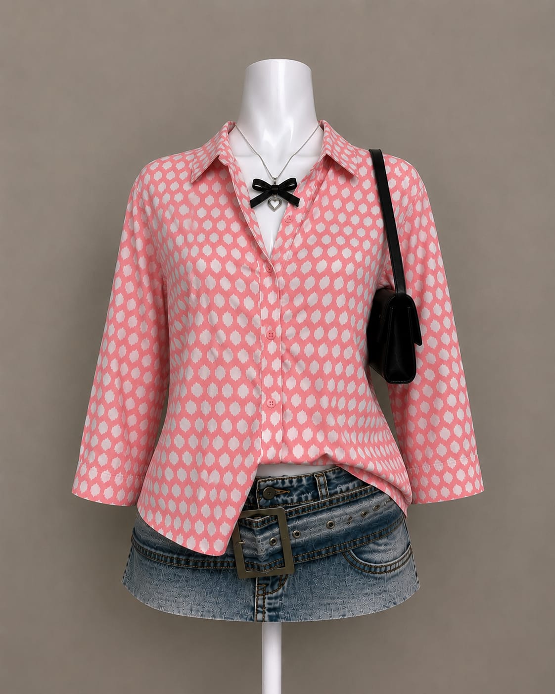 Grey Striped Button Shirt