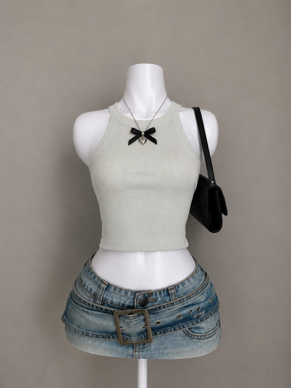 White Collared Crop Shirt