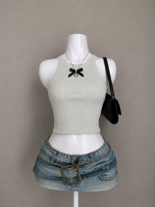 White Collared Crop Shirt