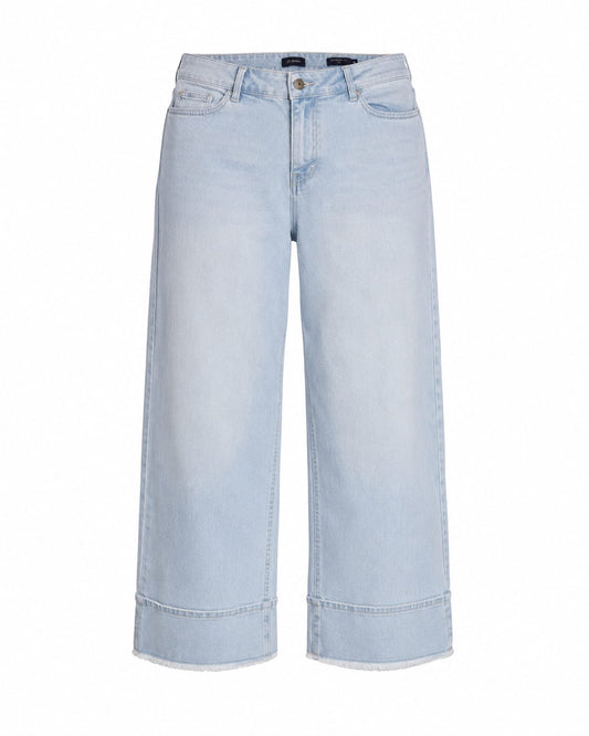 Light Wash Wide-Leg Cropped Jeans