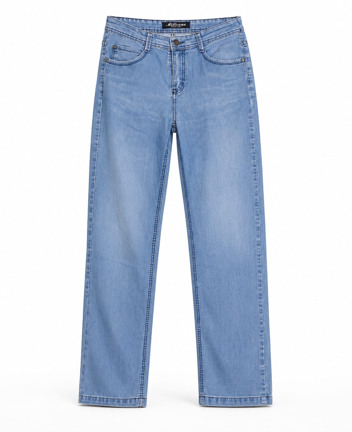 Light Wash Straight-Leg Jeans