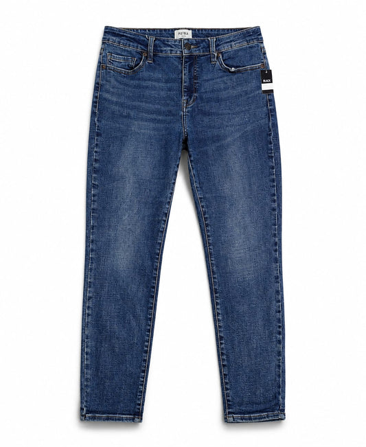 Mid Blue Tapered Slim-Fit Jeans