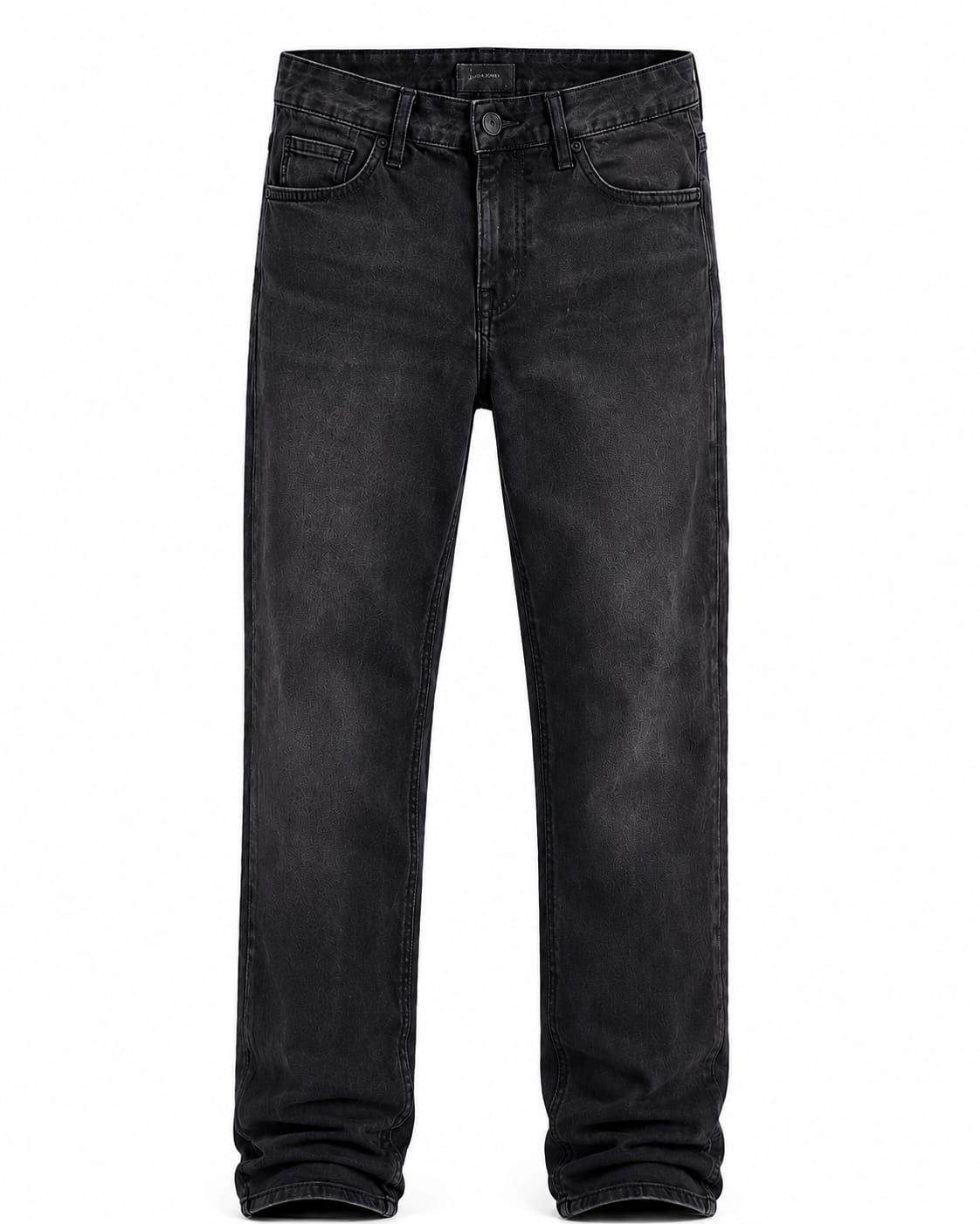 Washed Black Relaxed Straight-Leg Jeans
