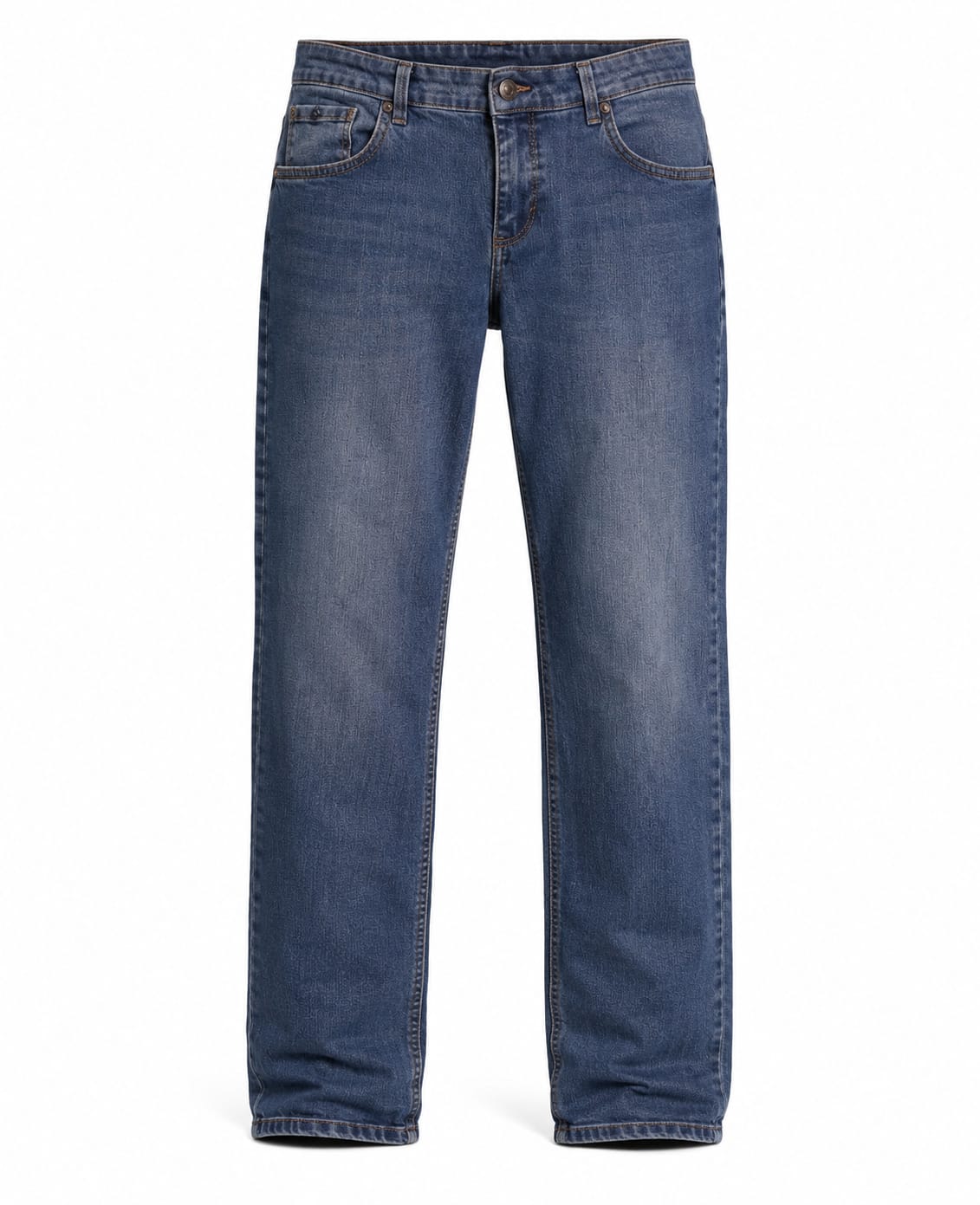 Mid Blue Classic Straight-Leg Jeans